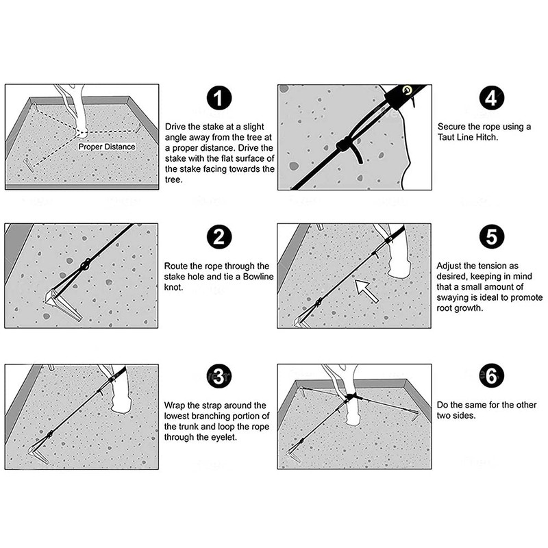 Jetcloud Garden Tree Staking Kit, 3 Tree Stakes + 3