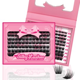 Lash Clusters, 108 Pcs Individual Lashes Soft Cluster Lashes DIY Lash Extension 8-16mm Eyelash Clusters Volume Wispy Lashes Super Thin Band Reusable(Cozy,C-8-16mix)