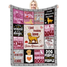 Xinvery Golden Retriever Gifts for Women Men,Dog Lover Gifts Blanket for Dog Mum Dad Ornament for Golden Retriever Cute Blanket 150X130CM