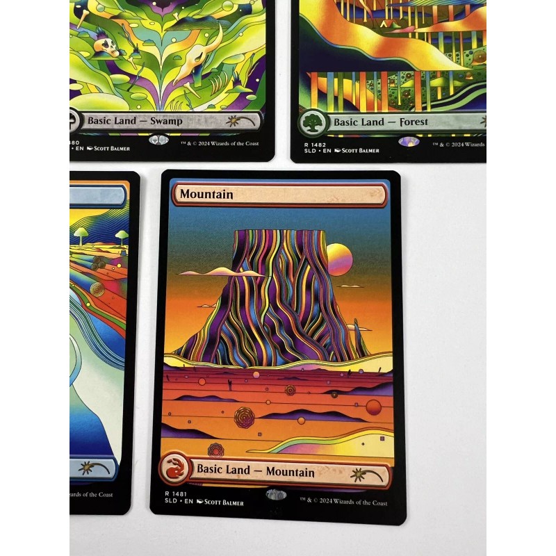 5 MTG Secret Lair Strange Sands Island Mountain Swamp Plain