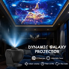 ALLOMN Planetarium Star Projector, LED Globe Galaxy Projector with 13 Film Discs, Starry Sky Night Light Projector Lamp Moon Night Light for Kids Adults Ceiling Bedroom Living Room (Black)