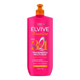 L'Oreal Paris, Dream Liso Crema Para Peinar, Efecto Keratina Anti Frizz Hasta Por 72H, Resistente A La Humedad, Cabello Liso Y Suave, 500Ml