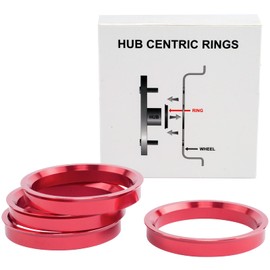 VLAOSCHI Red Alloy Aluminum Hub Centric Rings 64.1 to 73.1 - Performance Wheel Hubcentric Rings for 64.1mm Vehicle Hub with 73.1mm Center Bore Rims - Pack of 4