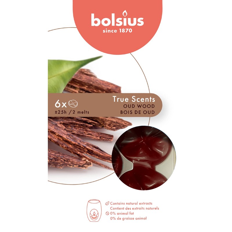 Bolsius, True Scents 6 x Coloured Wax Pads - Brown