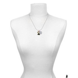 Delight Jewelry Resin Monkey with Bunny Ears Silvertone Engraved Congrats Class of 2026 Charm Necklace, 18"