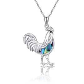 ONEFINITY Chicken Necklace 925 Sterling Silver Rooster Pendant Chicken Jewelry for Women