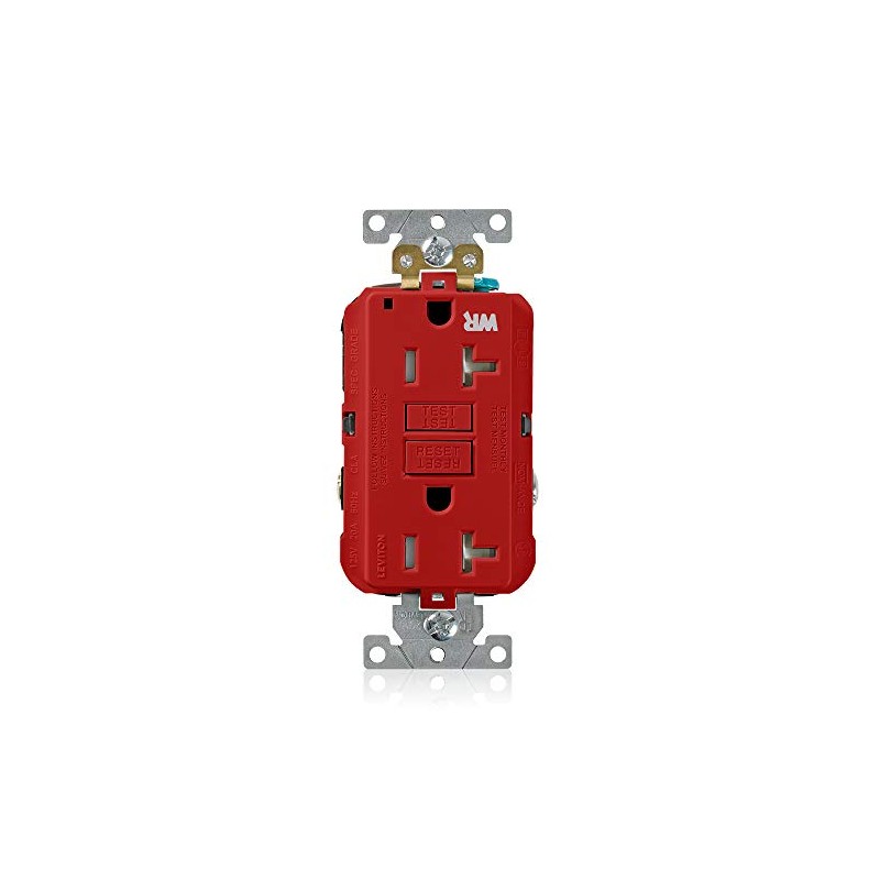 Leviton 20A-125V Extra-Heavy Duty Industrial Grade Weather/Tamper-Resistant Duplex Self-Test GFCI