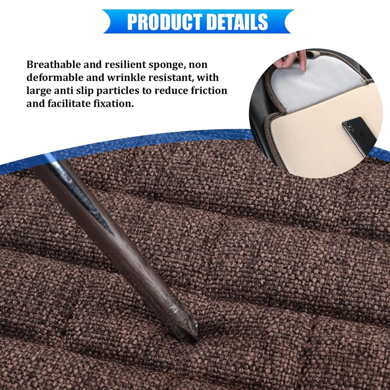 51.97 x 19.29 Inch Linen Rear Bench Seat Protector, Beige