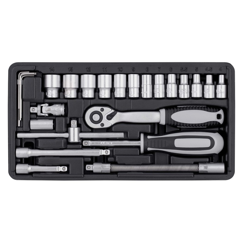 Connex Bit and socket spanner set, 52 pieces, sturdy plastic