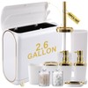 XLHOMO Bathroom Accessories Set, 10 Pieces White and Gold Bathroom