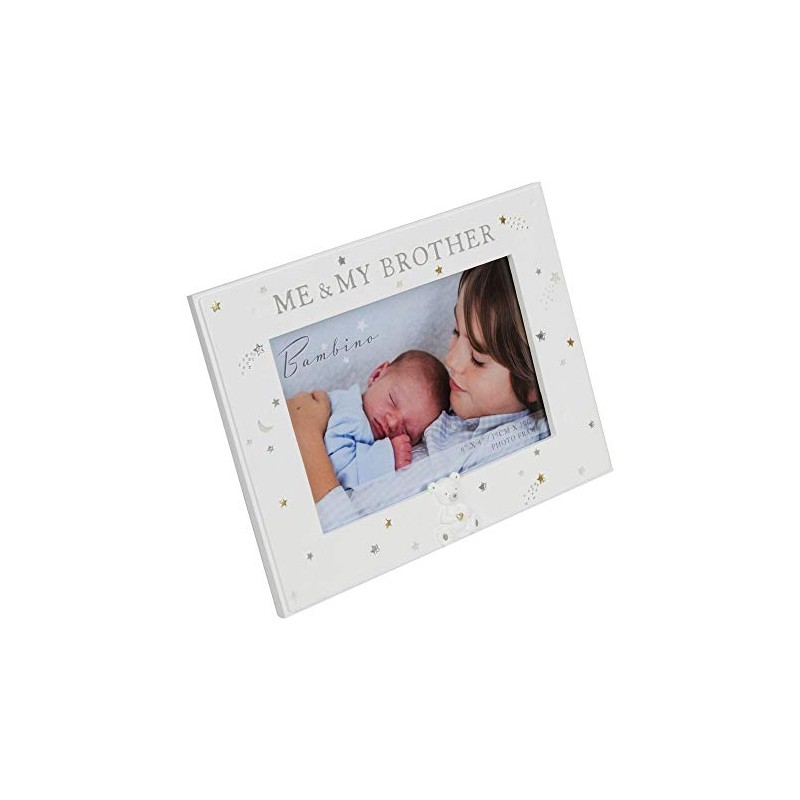 Bambino Me and My Brother Photo Frame With Raised Teddy