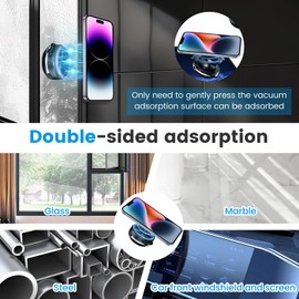 Necomi 360° Stretchable Electric Vacuum Magnetic Suction Phone Mount, Hands Free Magnetic Car Phone Holder, Double-Sided Phone Holder Compatible with Car Dashboard Installation