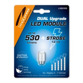 LiteXpress LED Upgrade Module LXB530S for Maglite Dual Mode 530 Lumen + 12 Hz Stobe/Flashing Mode for 3-7 C/D-Cell Maglite, DO NOT use for 2 Cell Maglite