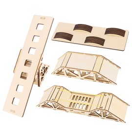 GIXCEL RC Wooden Bridge Obstacle Set, DIY Steep Slope Simulation Course for 1/43 Scale RC Crawler Car Accessories