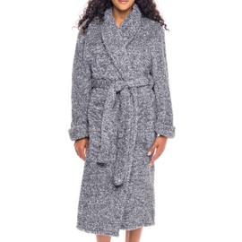 Alexander Del Rossa Fluffy Robe - Fuzzy, Warm & Soft for Women - Dark Heathered Gray Medium (A0302CBKMD)