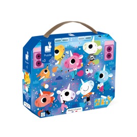 Janod - Unicorn Rock Concert Puzzle - 24-Piece FSC Cardboard Puzzle - Develops Patience and Concentration - Made in France - Children’s Puzzle for Ages 3 +, J02544