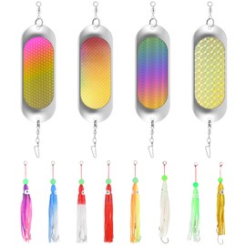 LaRandom 4 Flashers 8 Hoochies Kokanee Salmon Trolling Lures Pre-rigged