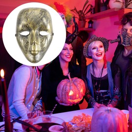 Kichvoe Masquerade Mask Party Full Face Mask Vintage Venetian Greek Roman Party Mardi Gras Masks Comedy Mask for Masquerade Party Golden