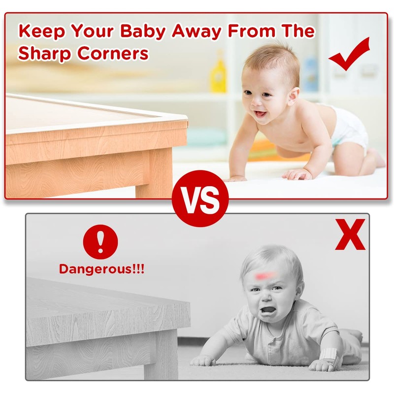 Baby Proofing, 6.6ft Edge Protector Strip Clear, Silicone Soft Corner