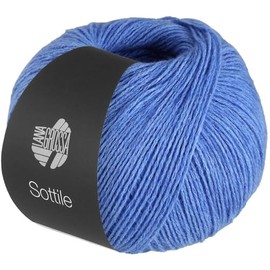 LANA GROSSA Sottile Delicate Net Yarn Structure Made of Cotton, Filled with Fine Merino Fibres, Hand Knitting Yarn Made of 85% Cotton and 15% Virgin Wool (Merino), 50 g Wool for Knitting and