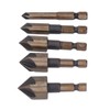 5 Pcs Countersink Drill Bit 1/4in 3/8in 1/2in 5/8in 3/4in