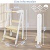 Foldable Toddler Kitchen Tower with Safety Rail, 3-Level Height Adjustable