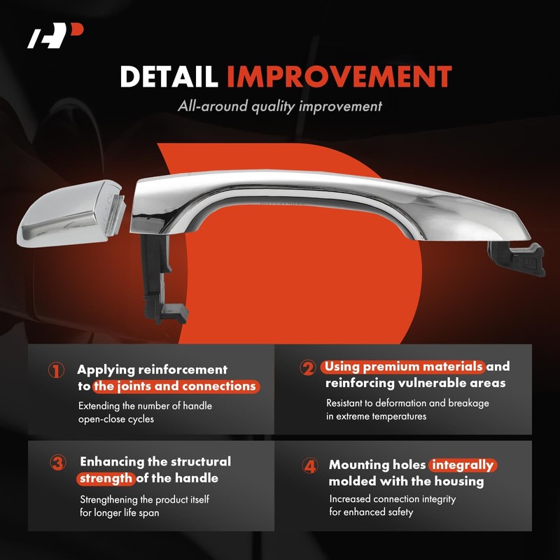 A-Premium Rear Left Driver Side Exterior Door Handle Compatible with