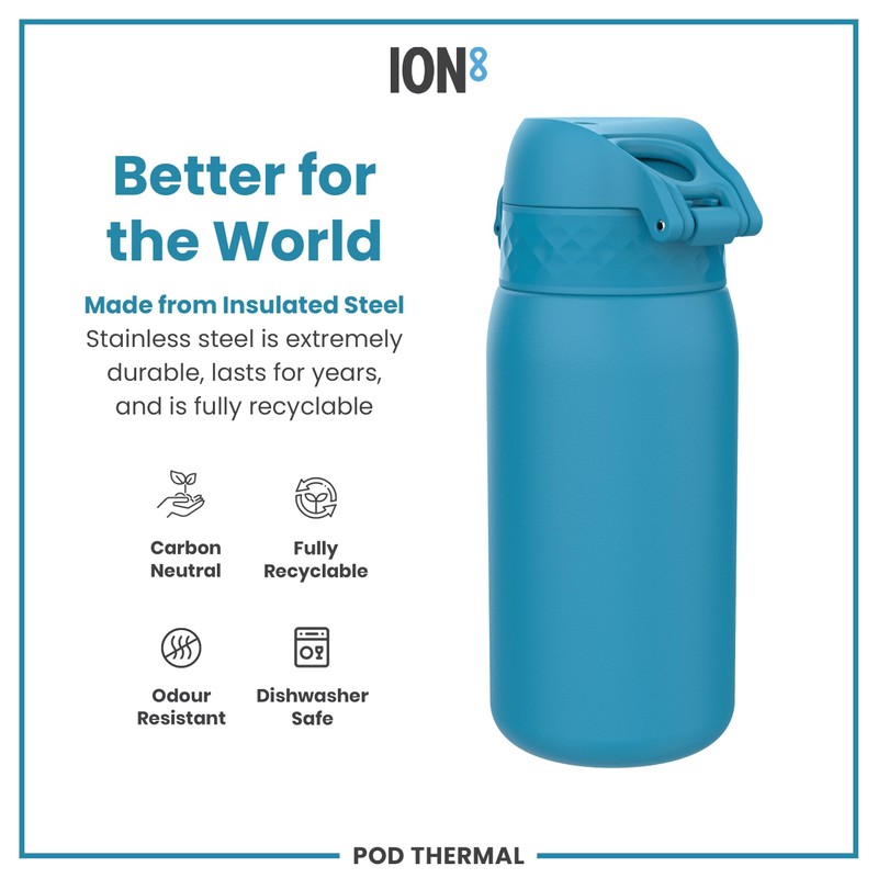Ion8 Vacuum Insulated Steel Water Bottle, 320 ml/11 oz, Leak