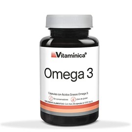 AISSA VITAMINICA Vitaminica Suplemento de Aceite de Pescado Omega 3, 30 Cpsulas Blandas, 300 mg Cada Una de EPA y DHA, cidos Grasos Omega 3, Libre de 