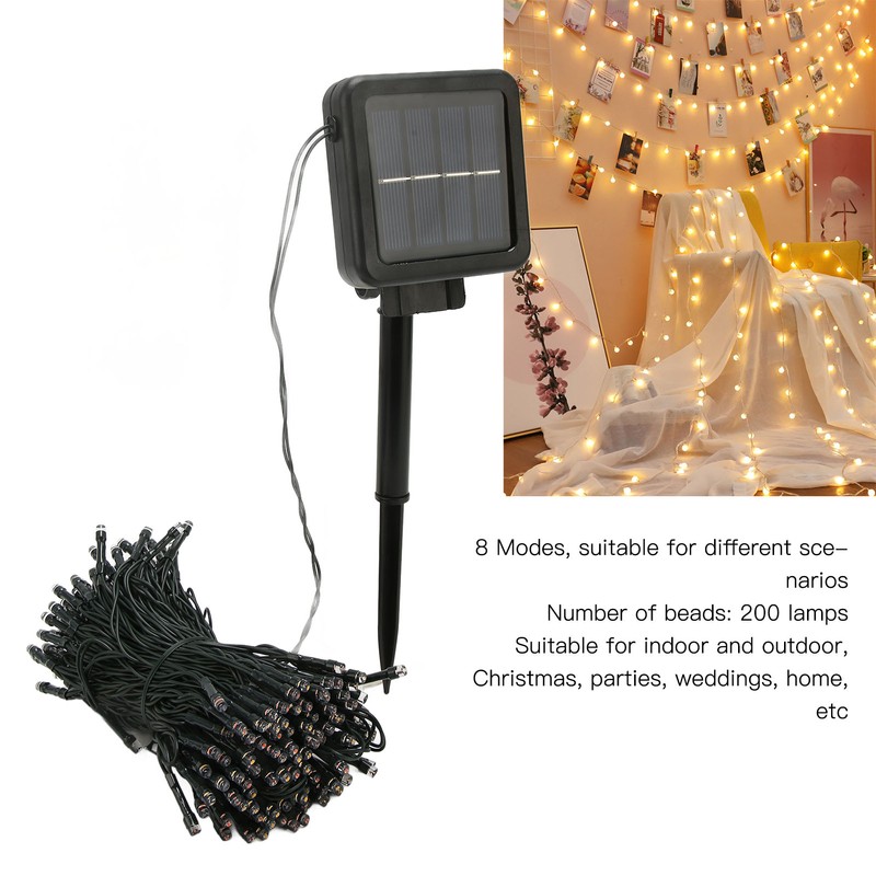 LED Solar String Lights 8 Modes 200 Lamps 22 Meters