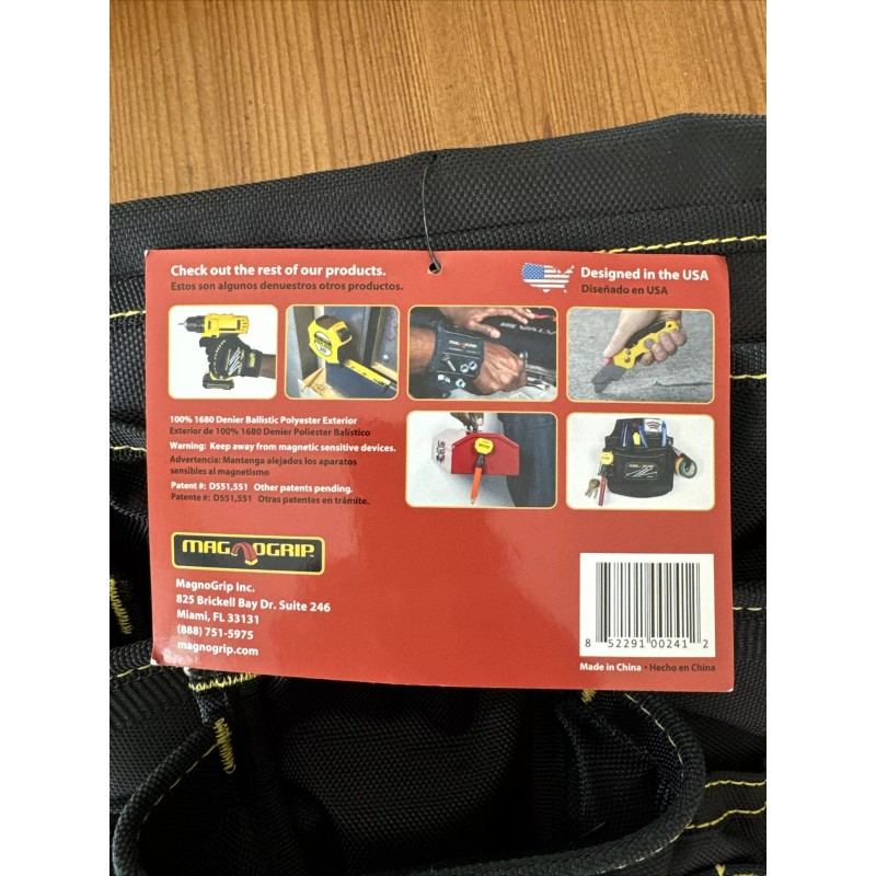 MagnoGrip 002-412 10-Pocket Tool Pouch with Integrated Magnetic Black