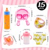 Jgalnim 15 PCS Baby Doll Accessories Magic Bottle Set,Pretend Play