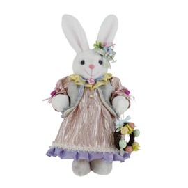 19" Whimsical Wreath Easter Bunny Rabbit Pastel Spring Collectible Home Décor Figurine Decoration 402006