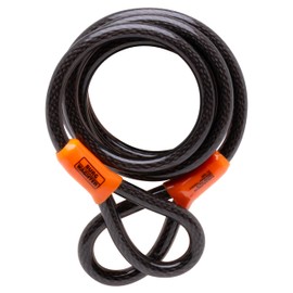 Burg-Wachter 122C Double Loop Vinyl Coated Multi-Stranded Braided Steel Cable, Black, 12mm x 2.1m