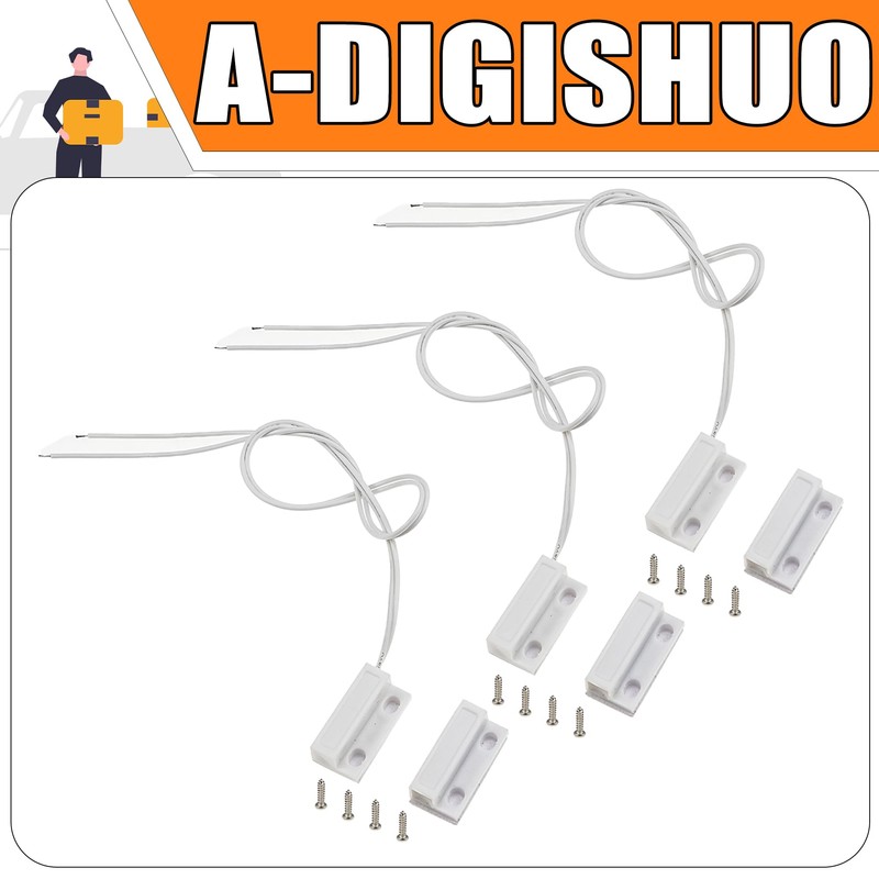 A-DIGISHUO 3PCS MC-38 Wired Security Window Gate Contact Sensor Alarm