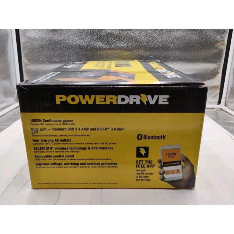 Powerdrive 1000 Watt Bluetooth Power Inverter PD1000 NEW (T5-B1)