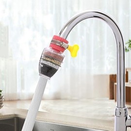3 Pieces Faucet Filter and 1 Roll of Raw Tape, Rotatable Faucet, Kitchen Sink Accessories, Kitchen Installation.