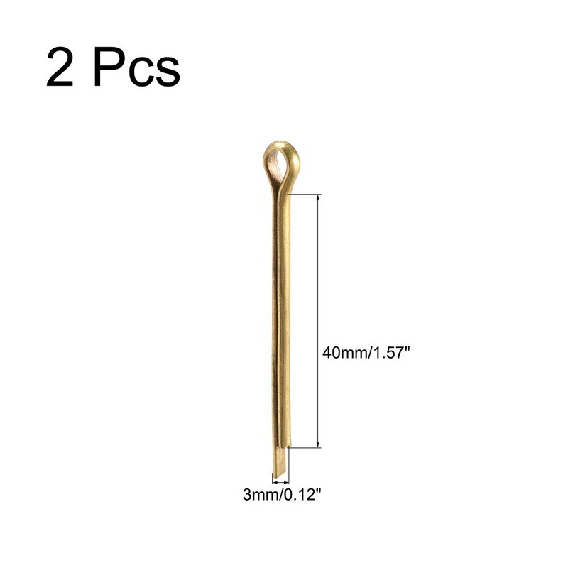 sourcing map Split Cotter Pin - 3mm x 40mm (1/8