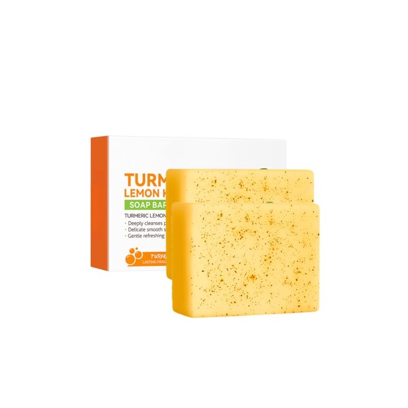 2PCSLemon Turmeric Soap Bar-Kojic Acid Soap-Face&Body Handmade Bar