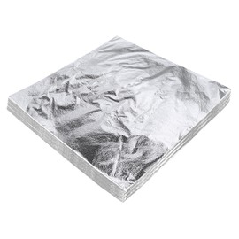 100 Imitation Silver Leaf Sheets 14 x 14 cm Silver Leaf for Art, Gilding, Crafting, Paintings, Home Furniture Decoration, Nail & DIY Arts Projects