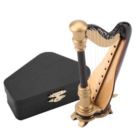 Qiterr Mini Musical Instrument Harp Model Jewellery Decoration Gift Box