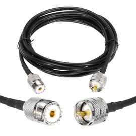 MECCANIXITY 1PCS RG58 Coaxial Cable 8ft/2.4 M, UHF PL-259 Male to UHF SO 239 Female Coax Cable 50 Ohm Low Loss Cable for CB Radio, Ham Radio, Antenna Analyzer