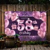 PAKBOOM Happy 58th Birthday Banner Backdrop - 58 Birthday Party