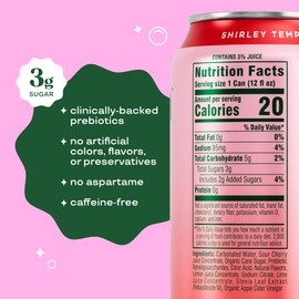 Bloom Pop Prebiotic Soda 12 Pack, Shirley Temple Flavor, 12oz Cans | Prebiotic Soda for Gut Health, Low Calorie Soda, No Caffeine, Healthy Soft Drink Alternative