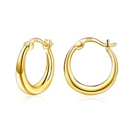 VONALA 925 Sterling Silver Hoop Earrings for Women Girls 18 mm, Sterling Silver, Opal