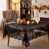 1Pack Halloween Table Cloth, Black Lace Design with Pumpkin Bat