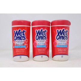 Wet Ones Pack of 3x Wet Ones Antibacterial Hand Wipes, Fresh Scent, 40-Ct ( EXP 10/2025 )