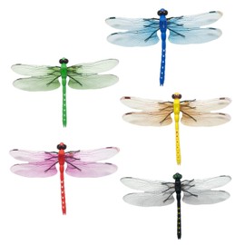 5Pcs Dragonfly Hat Clip for Bugs,Fake Dragon Clips for Hats Clothing, Natural Fly Decor,5 Colors Dragonflies Hat Clips for Camping Indoor Outdoor