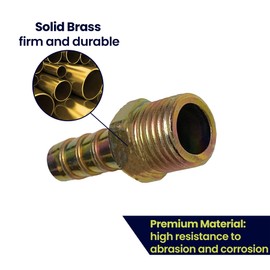 Dapetz ® Brass 1/4" BSP to 8mm Male Barb Hose Tail Fitting Fuel Air Gas Water Hose Oil