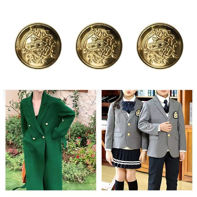 Pack of 40 Gold Blazer Buttons Suit Buttons Round Shape